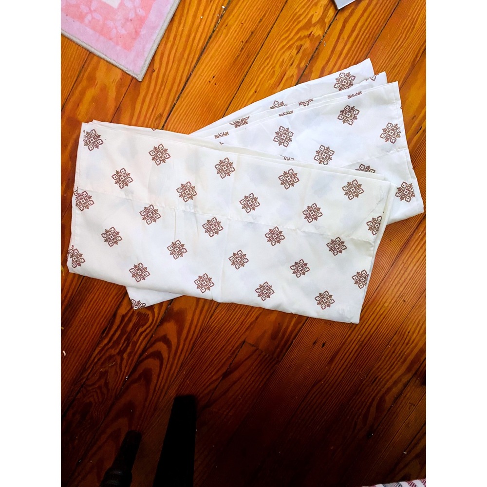 Vintage White and Brown Medallion Print  Set of 2 pillow cases